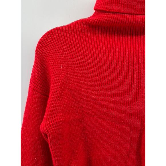 URBAN OUTFITTERS Women's Red Knit Turtleneck Long Sleeve Cropped Sweater SZ XS - Picture 4 of 10
